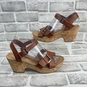 Vintage 7 Eight Dahlia Women’s Size 8 Brown Chunky Heel Ankle Strap Sandals